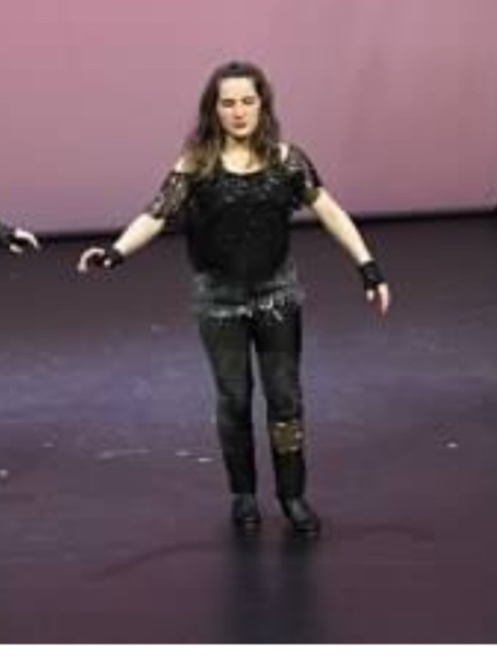 Girls Black Sequin Performance Pants - Sleek Stage Style